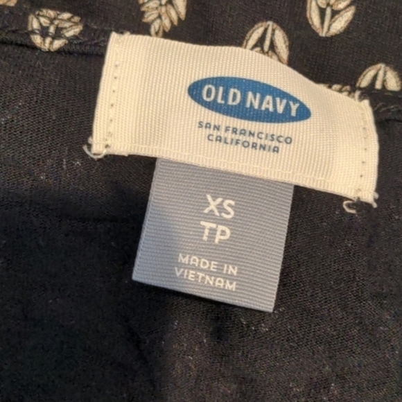 Old Navy Black Plant Print Tie Back Tank Top size XS - Picture 3 of 5